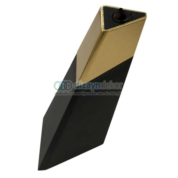 Üçgen Açılı Dolap Ayağı Mat Siyah Mat Altın 20 Cm - 5