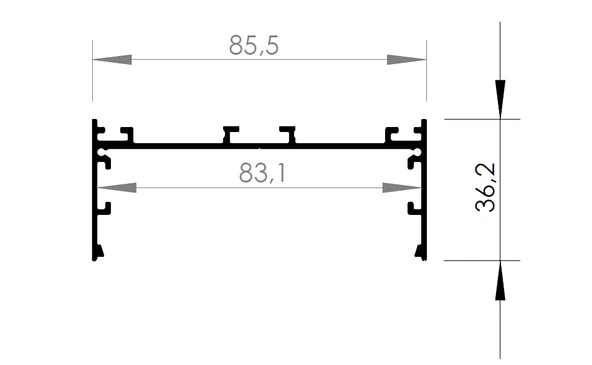 Lineer Sıvaaltı Gömme Pcb Led Profil Armatür 85-36 mm. - Resim 2