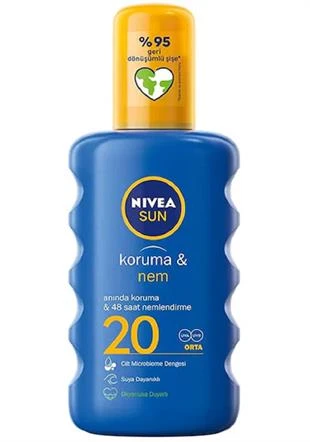 Nivea Sun Güneş Spreyi Koruma & Nem Nemlendirici SPF20 200 ml