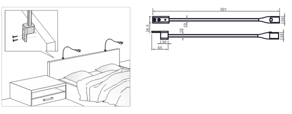 Yatak Başı Aydınlatma Esnek Usb Şarjlı Q - 2