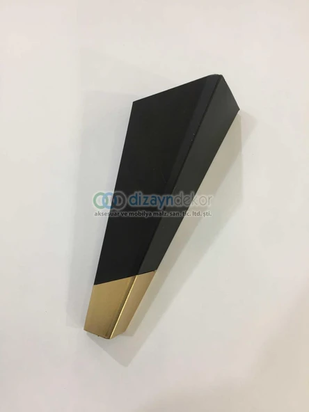 Üçgen Açılı Dolap Ayağı Mat Siyah Mat Altın 20 Cm - 3