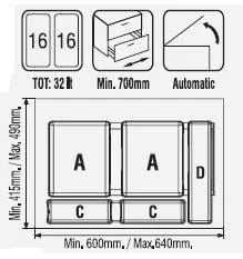 Çekmece İçi Çöp Kovası & Deterjanlık 70 Cm. Modül - 2