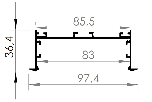 Lineer Sıvaaltı Gömme Pcb Led Profil Armatür 98-36 mm. - Resim 3