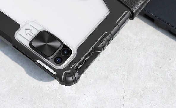 Nillkin iPad Pro 12.9 Bumper Snapsafe Standlı Smart Cover Tablet Kılıf Mavi - 8