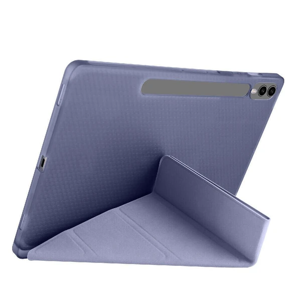 Samsung Galaxy Tab S7 Plus T970 12.4 İnç Katlanabilir Kalemlikli Standlı Akıllı Kılıf  Lavanta - 2