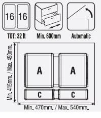 Çekmece İçi Çöp Kovası 60 Cm. Modül - 2