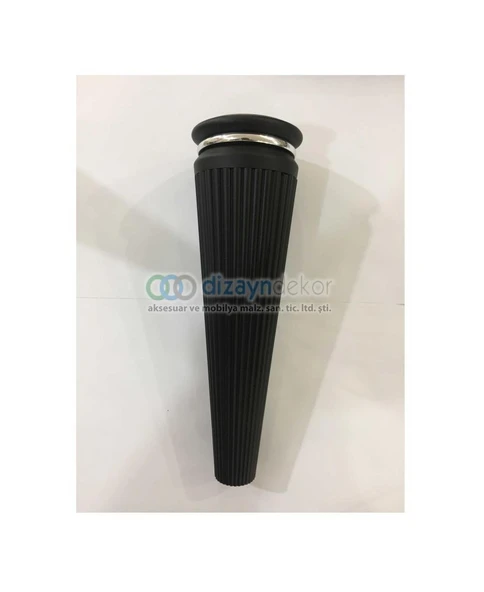 Çizgili Dolap Ayağı Mat Siyah 26 Cm - 3