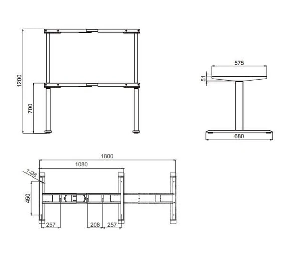Motorlu Elektrikli Yükseklik Ayarlı Ofis Büro Tip Masa Ayağı - 2