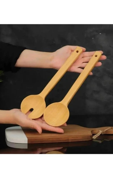 Bambu Servis Kaşık Seti 2 Parça Salata Servisi - 2