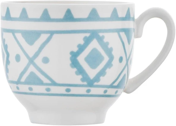 Emsan Ethnic Azur New Bone 2 Kişilik Kahve Fincan Takımı 90 ml Mavi - Resim 6