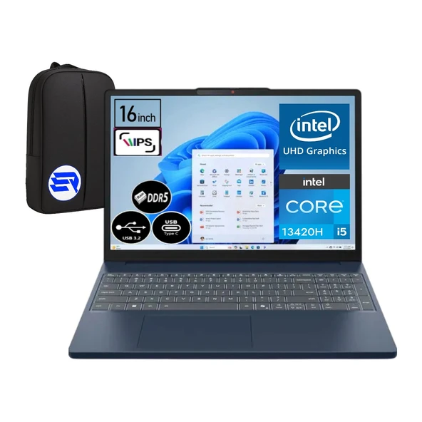 Lenovo Ideapad Slim 3 Intel Core I5-13420H 24GB Ram 1tb SSD 16" Wuxga Win 11 Pro 83K2001RTREP8 + Elektropasaj Çanta