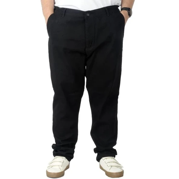 Büyük Beden Erkek Gabardin Pantolon Doğa 22850 Siyah - 1