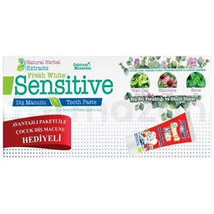 Sensitive Natural Herbal Extracts 75ml + Çocuk Diş Macunu 75 ml Hediyeli ürün görseli