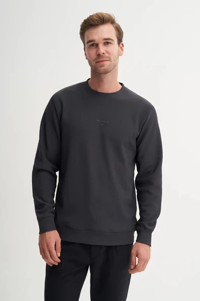 Cazador Antrasit Erkek Bisiklet Yaka Sweatshirt 51520 ürün görseli 1