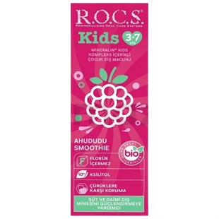 Rocs Kids Diş Macunu Ahududu Smoothie Tadında Florürsüz 3-7 Yaş 45 gr ürün görseli