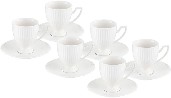 İstanbul PorselenMahir 6 Kişilik Kahve Fincan Takımı 90 ml - 2