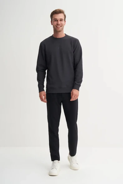 Cazador Antrasit Erkek Bisiklet Yaka Sweatshirt 51520 - Resim 2