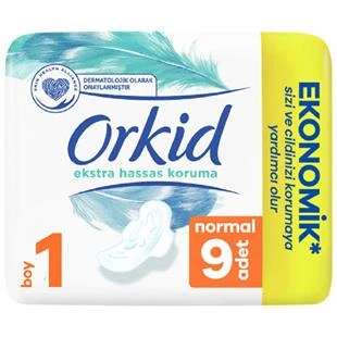 Orkid Extra Ekonomik Paket Hijyenik Ped Hassas Koruma Normal 1 Numara 9'lu ürün görseli