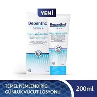 Bepanthol Derma Temel Nemlendirici Günlük Vücut Losyonu Kuru ve Hassas Ciltler 200 ml ürün görseli