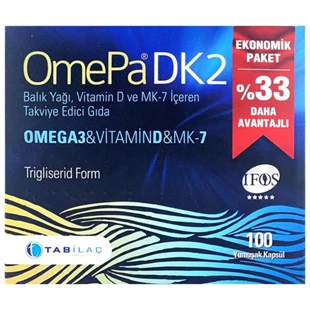 Omepa DK2 Omega 3 & Vitamin D & MENAQ7 100 Yumuşak Kapsül ürün görseli
