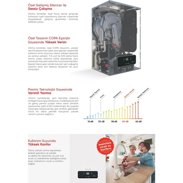 COPA ULTİMİX 18/24 KW TAM YOĞUŞMALI KOMBİ - Resim 4