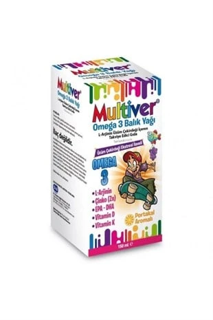Multiver Portakal Aromalı Omega 3 Balık Yağı Şurubu 150 ml ürün görseli