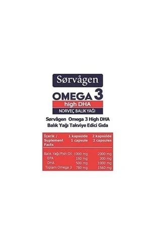 Sorvagen Omega 3 High DHA Norveç Balık Yağı 50 Kapsül ürün görseli