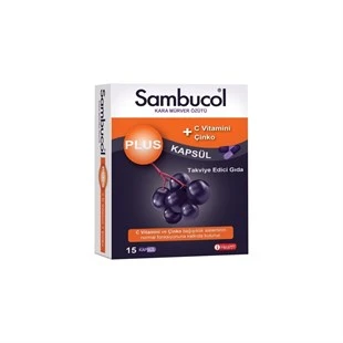 Sambucol Plus Kara Mürver Özütü + C Vitamini & Çinko 15 Kapsül