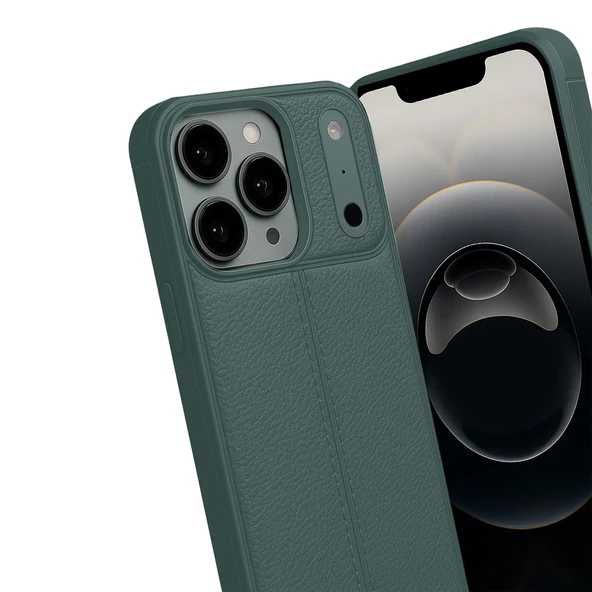 iPhone 17 Pro Max Kılıf Focus Deri Desen Silikon Arka Kapak - 7