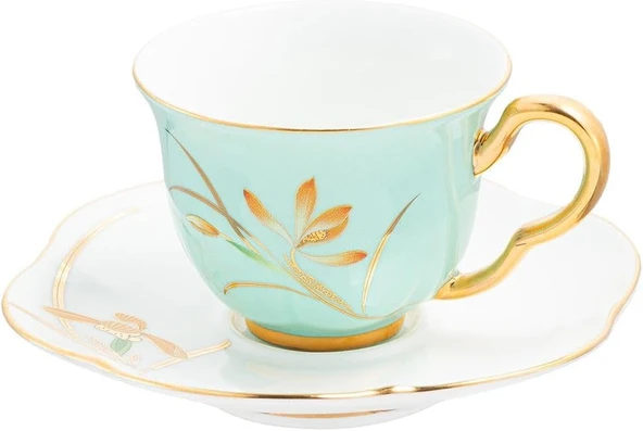 Emsan İstanbul Porselen Berin 2 Kişilik Kahve Fincan Takımı Yeşil - Resim 3