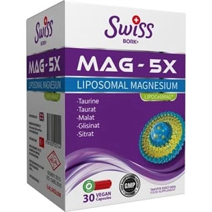 Swiss Bork Mag-5X Liposomal Magnesium 30 Kapsül ürün görseli