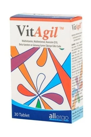 Vitagil Multivitamin Mineral COQ10 Beta Karoten Ginseng 30 Tablet ürün görseli
