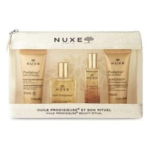 Nuxe Huile Prodigieuse Beauty Ritual Seyahat Kiti - Duş Yağı + Kuru Yağ + Parfüm + Vücut Sütü