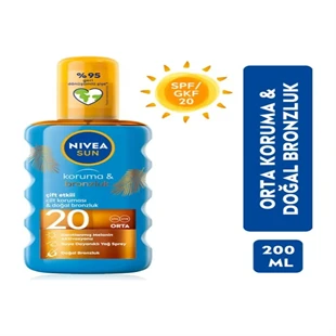 Nivea Sun Güneş Spreyi Koruma & Bronzluk SPF20 200 ml ürün görseli 1