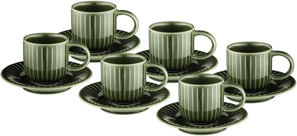 Emsan İstanbul Porselen Lev 6'lı Kahve Fincan Takımı Yeşil ürün görseli