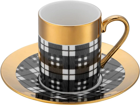 Emsan İstanbul Porselen Deren 6'lı Kahve Fincan Takımı - Resim 3