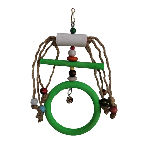 Halkalı İpli Boncuklu Kuş Oyuncağı 10 / 20 cm ürün görseli 1