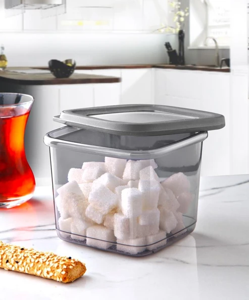 Omnipazar SY-2735 Fresca Kare Erzak Saklama Kabı Silikon Kapak 3'lü Set - 6