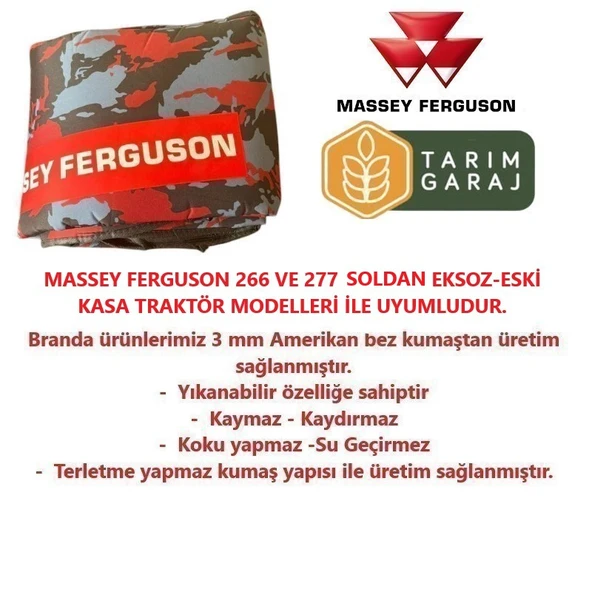 Massey Ferguson 266-277 Soldan Eksoz Traktör Kaporta ve Koltuk Kılıfı Seti-E.K - 3