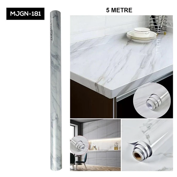 Mermer Desen Folyo Beyaz - Resim 2