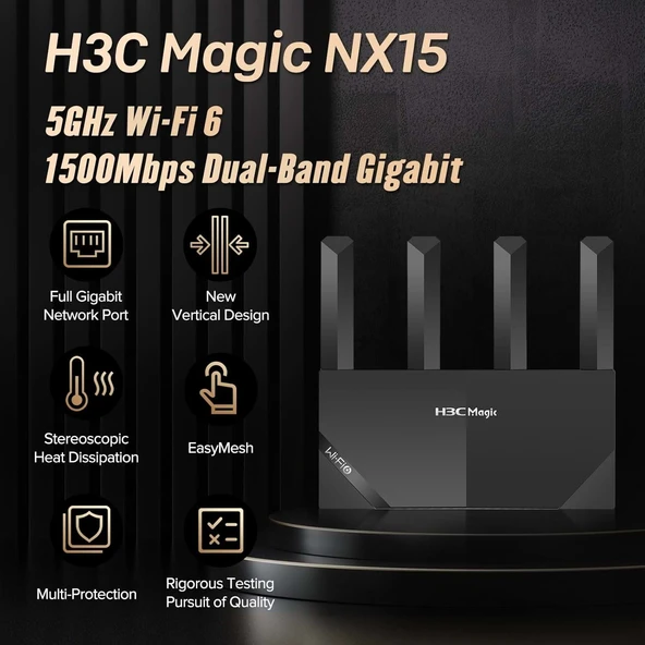 H3C Magic NX15 1500Mbps Dual-Band Gigabit Wi-Fi 6 Router - 1