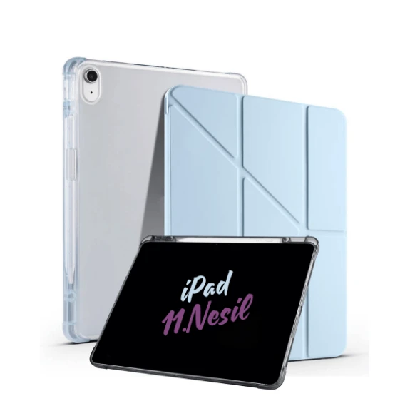 iPad A16 11. Nesil A16 2025 Uyumlu Tri Folding Tablet Kılıfı + Avuç İçi Algılamayan Tablet Kalemi - Resim 8