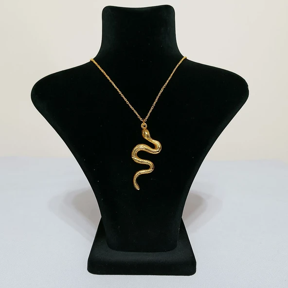 Altın Renk Yılan Figürlü Kolye ürün görseli