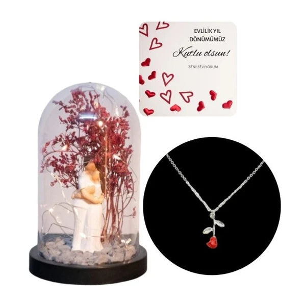 Fanus Teraryum Sarılan Çift Ağaçlı Kolye Hediyeli - 2