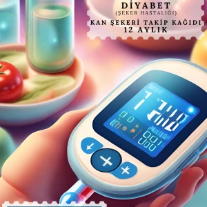 Diyabet Kan Şekeri Takip Çizelgesi Defteri A Kalite Özel Tasarım 12 Aylık 2025 ürün görseli