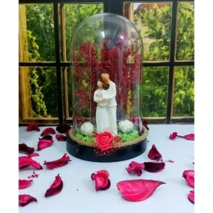 Fanus Teraryum Sarılan Aile Temalı Evlilik Yıldönümü Hediyesi ürün görseli