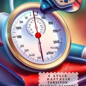 Tansiyon Ölçüm Takip Çizelgesi Defteri A Kalite Özel Tasarım 6 Aylık A6 Boyut ürün görseli