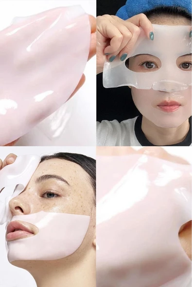 5 Adet Şeffaflaşan Maske - Doğal Kolajen Cilt Maskesi - Anında Parlaklık Ve Nemlendirme - 1