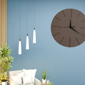 Ahşap Minimal Dekoratif Duvar Saati - 33x33 Cm Vizon ürün görseli 1