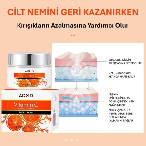 Vitamin C Yüz Kremi 50 G - Nemlendirici Ve Onarıcı - 4